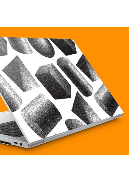 Artikel Siyah Beyaz Geometrik Cisimler Notebook Sticker indirimleri