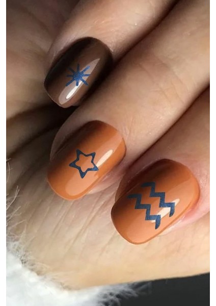 Artikel Lacivert Burçlar Metalik Tırnak Sticker, Nail Sticker, Nail Art