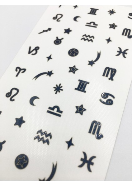 Artikel Lacivert Burçlar Metalik Tırnak Sticker, Nail Sticker, Nail Art fiyatları