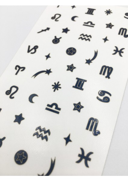 Artikel Lacivert Burçlar Metalik Tırnak Sticker, Nail Sticker, Nail Art