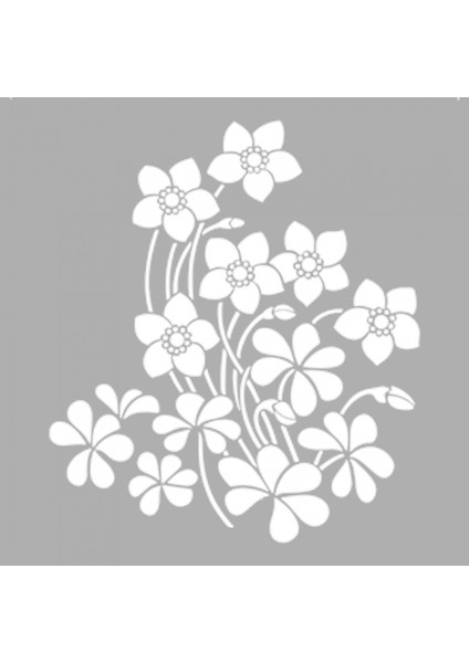 Art Nouveau Demet Çiçek-20 Stencil Tasarımı 30 x 30 cm