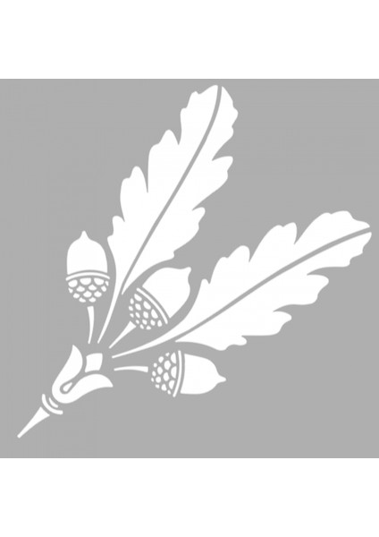 Kozalak ve Yapraklar Stencil Tasarımı 30 x 30 cm