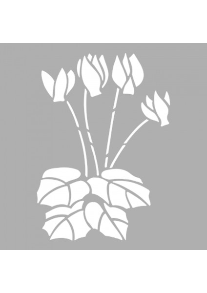 Artikel Siklamen Çiçeği Stencil Tasarımı 30 x 30 cm