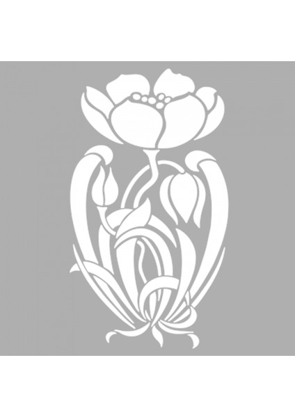 Artikel Art Nouveau Demet Çiçek-9 Stencil Tasarımı 30 x 30 cm