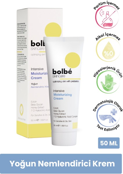 Yoğun Nemlendirici, Onarıcı ve Besleyici, Prebiyotikli Yüz Kremi (Hyaluronik Asit) - 50 ml