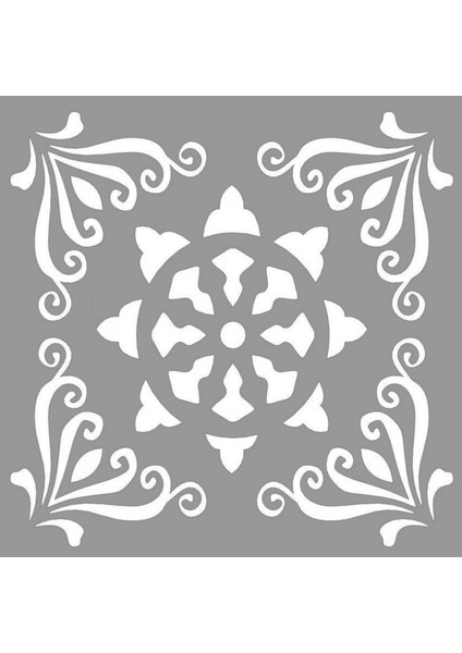 Karo Brown Stencil Tasarımı 30 x 30 cm