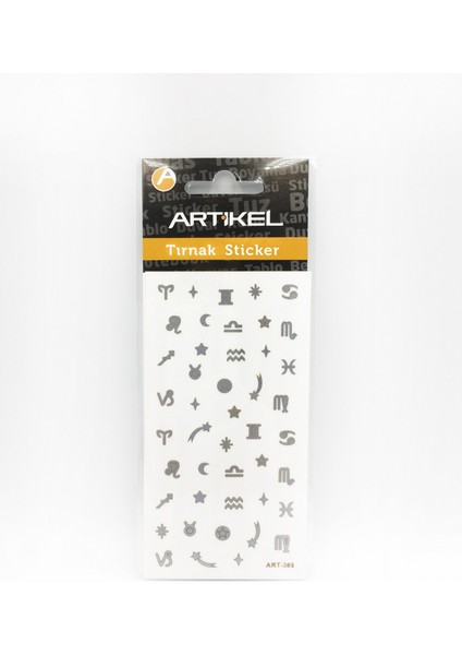 Artikel Gümüş Burçlar Metalik Tırnak Sticker, Nail Sticker, Nail Art fırsatları