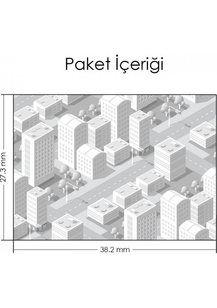 Artikel İzometrik Beyaz Şehir Notebook Sticker fiyatları