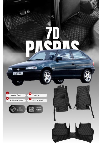 Opel Astra F (2000-2006) 7d Deri Havuzlu Oto Paspas | Tam Koruma,araca Özel & Hızlı Montaj