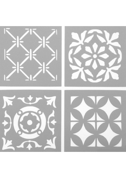 Dörtlü Karo 2 Stencil Tasarımı 30 x 30 cm fiyatları