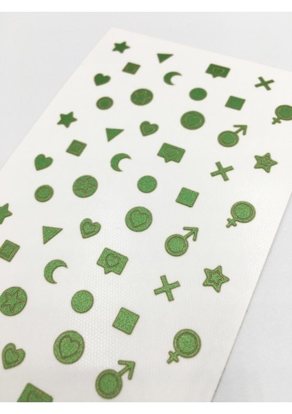 Artikel Yeşil Karışık Şekiller Metalik Tırnak Sticker, Nail Sticker, Nail Art fiyatları