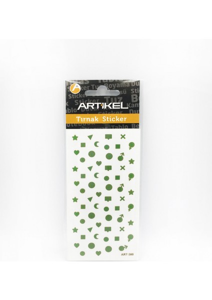 Artikel Yeşil Karışık Şekiller Metalik Tırnak Sticker, Nail Sticker, Nail Art fırsatları