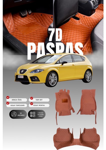 Seat Leon Cupra (2006-2012) 7d Deri Havuzlu Oto Paspas | Tam Koruma,araca Özel & Hızlı Montaj
