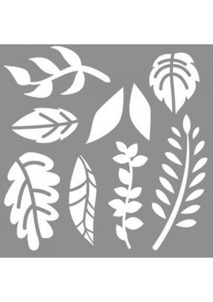 Yaprak Kolaj 2 Stencil Tasarımı 30 x 30 cm