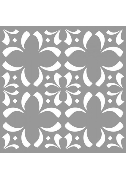 Çiçek Karo Desen Stencil Tasarımı 30 x 30 cm