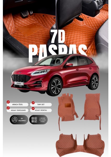 Ford Kuga (2020 ve Sonrası) 7d Deri Havuzlu Oto Paspas | Tam Koruma,araca Özel & Hızlı Montaj