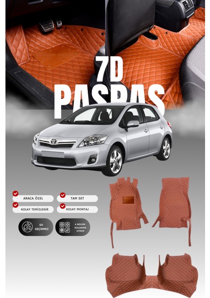 Toyota Auris (2006-2012) 7d Deri Havuzlu Oto Paspas | Tam Koruma,araca Özel & Hızlı Montaj