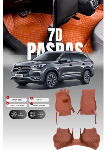 Chery Tiggo 8 Pro (2020-2022) 7d Deri Havuzlu Oto Paspas | Tam Koruma,tam Koruma & Hızlı Montaj