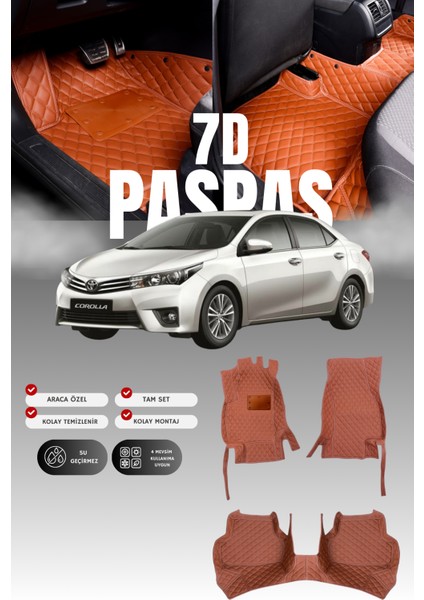 Toyota Corolla (2013-2016) 7d Deri Havuzlu Oto Paspas | Tam Koruma,araca Özel & Hızlı Montaj