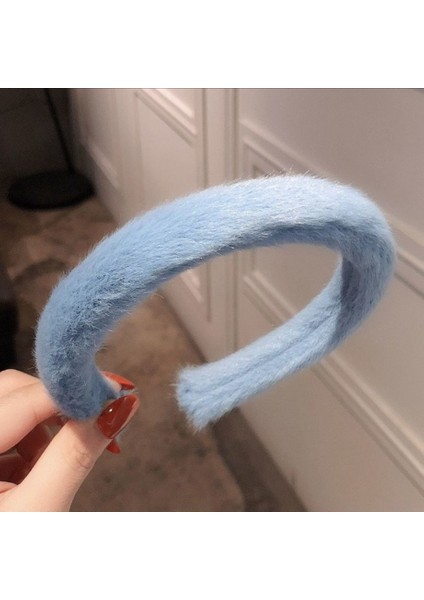 Yeni Kalınlaşmış ve Genişletilmiş Paragraf Peluş Saç Bandı Tavşan Saç Kadın Sonbahar ve Kış Kürk Geniş Yan Yüksek Kafatası Üst Kafa Bandı Saç Demeti Beyaz Saç Kartı (Yurt Dışından)