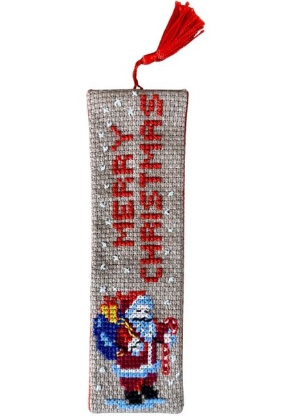 5280 El Yapımı Kanaviçe Işlemeli Noel Baba Temalı Kitap Ayracı indirimleri