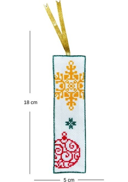 5486 El Yapımı Kanaviçe Işlemeli Noel Süsü Temalı Kitap Ayracı fiyatları