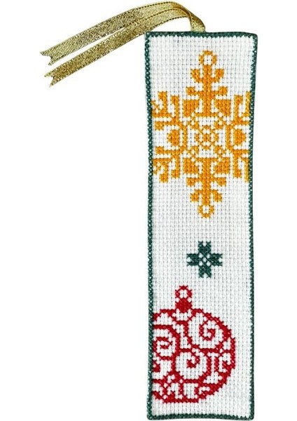 5486 El Yapımı Kanaviçe Işlemeli Noel Süsü Temalı Kitap Ayracı fırsatları