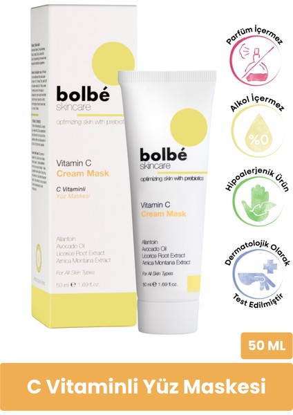 Ton Eşitleyici ve Leke Görünümünü Hafifleten %2 C Vitamini Krem Maske - 50 ml