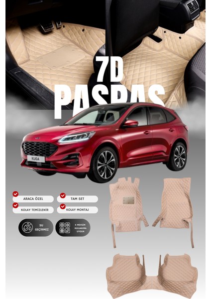 Ford Kuga (2020 ve Sonrası) 7d Deri Havuzlu Oto Paspas | Tam Koruma,araca Özel & Hızlı Montaj
