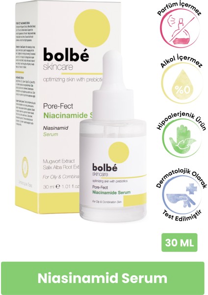 Gözenek Görünümünü Hafifleten, Ton Eşitleyici ve Bariyer Destekleyici, Niacinamide Serum - 30 ml