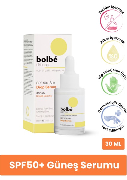 SPF 50+ Yüksek Korumalı Leke Karşıtı ve Günlük Güneş Serumu (Invisible Sun Fluid) Sun Drop - 30 ml