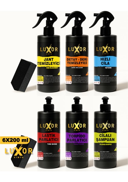200ML 6'lı Oto Bakım Seti Oto Yıkama Seti