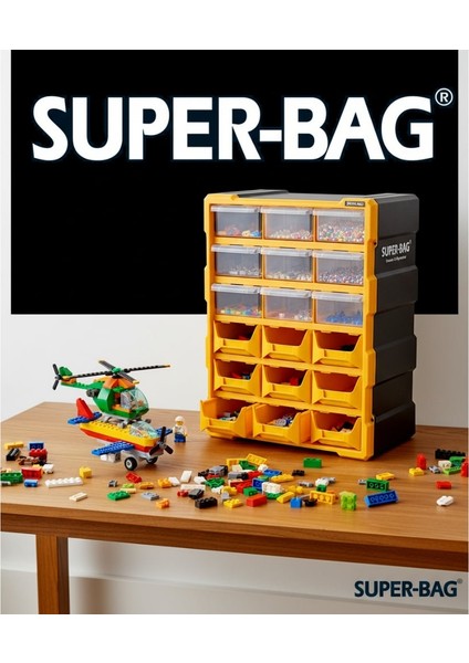 Süper Bag ASR-6011 Monoblok Avadanlıklı Çekmece Seti 18'li indirimleri