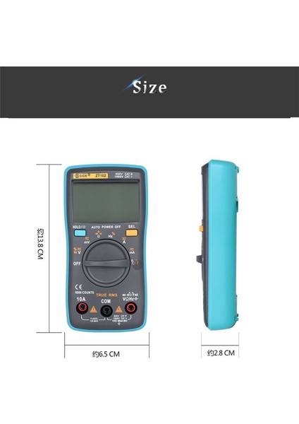 Bıde ZT102 Multimetre Dijital Multimetre 6000 Sayısı Ac/dc Voltaj Akım Test Cihazı Voltmetre Ammetre Frekans Ölçer (Yurt Dışından) fiyatları