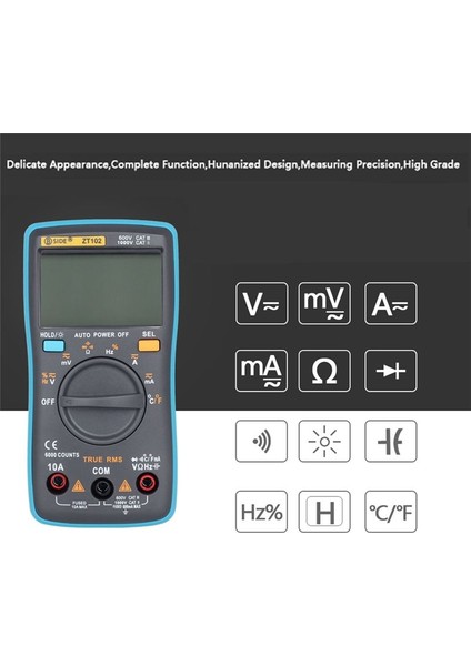 Bıde ZT102 Multimetre Dijital Multimetre 6000 Sayısı Ac/dc Voltaj Akım Test Cihazı Voltmetre Ammetre Frekans Ölçer (Yurt Dışından) modelleri
