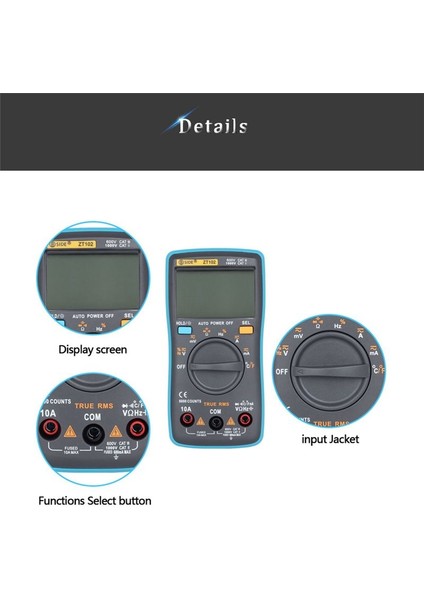 Bıde ZT102 Multimetre Dijital Multimetre 6000 Sayısı Ac/dc Voltaj Akım Test Cihazı Voltmetre Ammetre Frekans Ölçer (Yurt Dışından) indirimleri