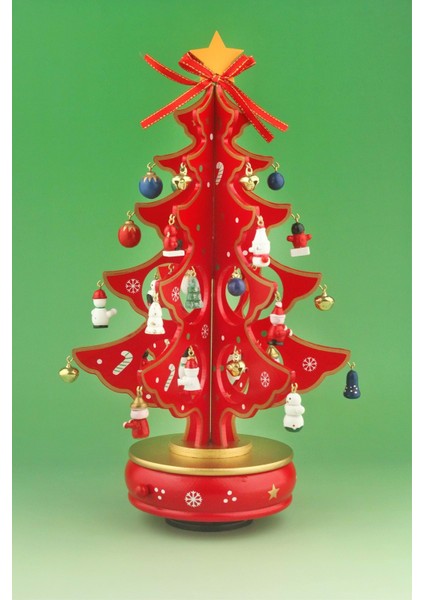 Wooden Christmas Tree Music Box