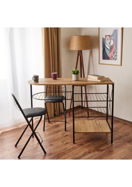 Akın Lüx 2 Katlanır Sandalyeli Bar Masası Seti - Legnano / Siyah - 122 cm fiyatları