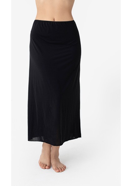 Siyah Midi Boy Etek Jüpon