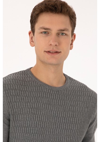 Erkek Gri Melanj Kazak /triko 50307827-VR086 fiyatları