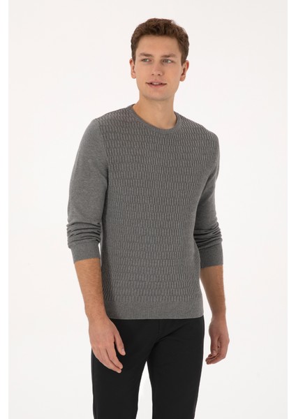 Erkek Gri Melanj Kazak /triko 50307827-VR086 modelleri