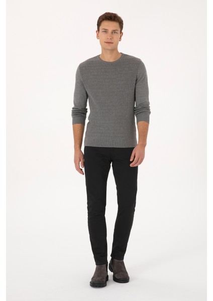 Erkek Gri Melanj Kazak /triko 50307827-VR086 fırsatları
