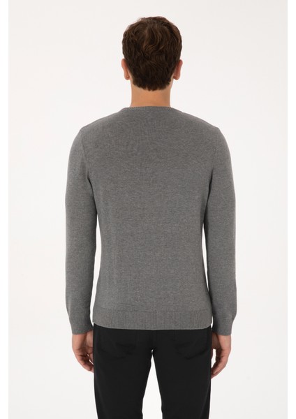 Erkek Gri Melanj Kazak /triko 50307827-VR086 indirimleri