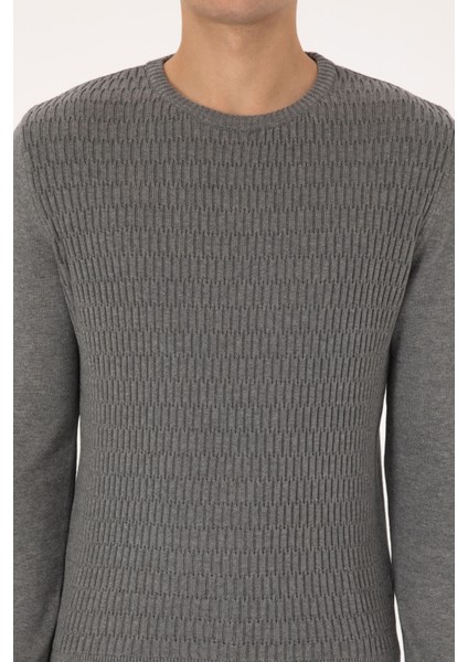 Erkek Gri Melanj Kazak /triko 50307827-VR086