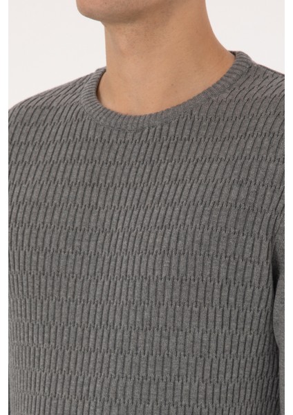 Erkek Gri Melanj Kazak /triko 50307827-VR086