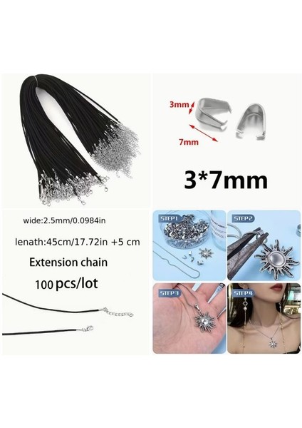 Takı Tamirat&yenilme Seti (10 Kitlenebilir U Toka Kolye Ucu & 5 Adet Kolye Halatı )