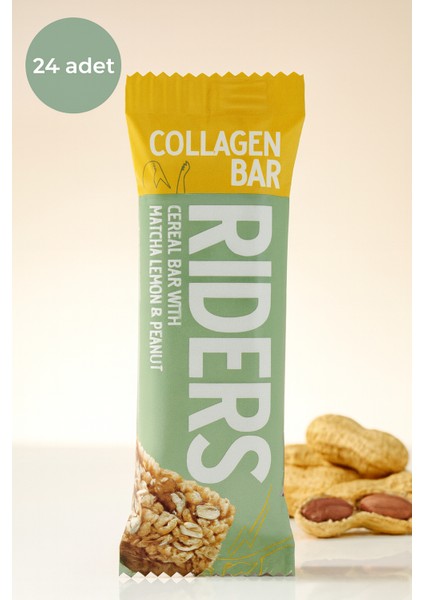 Granıo Riders Collagen Bar Matcha Lemon&peanut Kuruyemişli Tahıl Bar 40 Gr×24 Adet