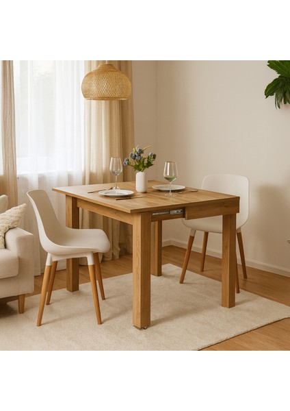 Akın Lüx Açılır Masa - Karina Meşe - 100 cm