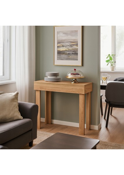 Akın Lüx Açılır Masa - Karina Meşe - 100 cm fiyatları