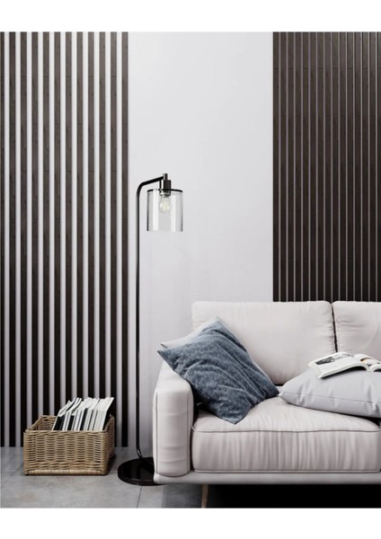Dekorasyon Ahşap Şerit Duvar Panelleri Duvar Çıtası Iskandinav Siyah Renk (1 Paket-5 Adet) modelleri